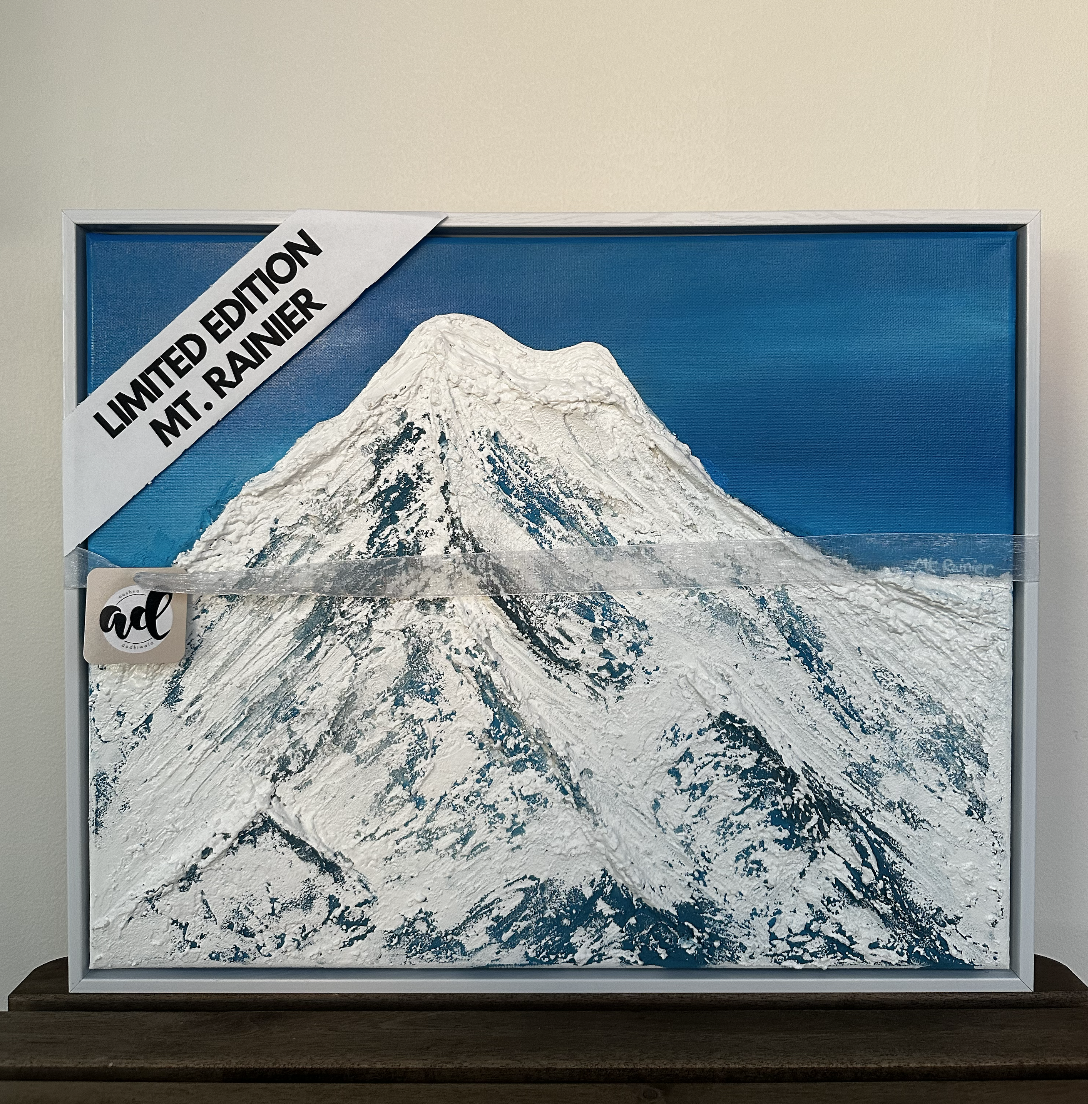 Mt. Rainier 3D Textured Art | 21x17"