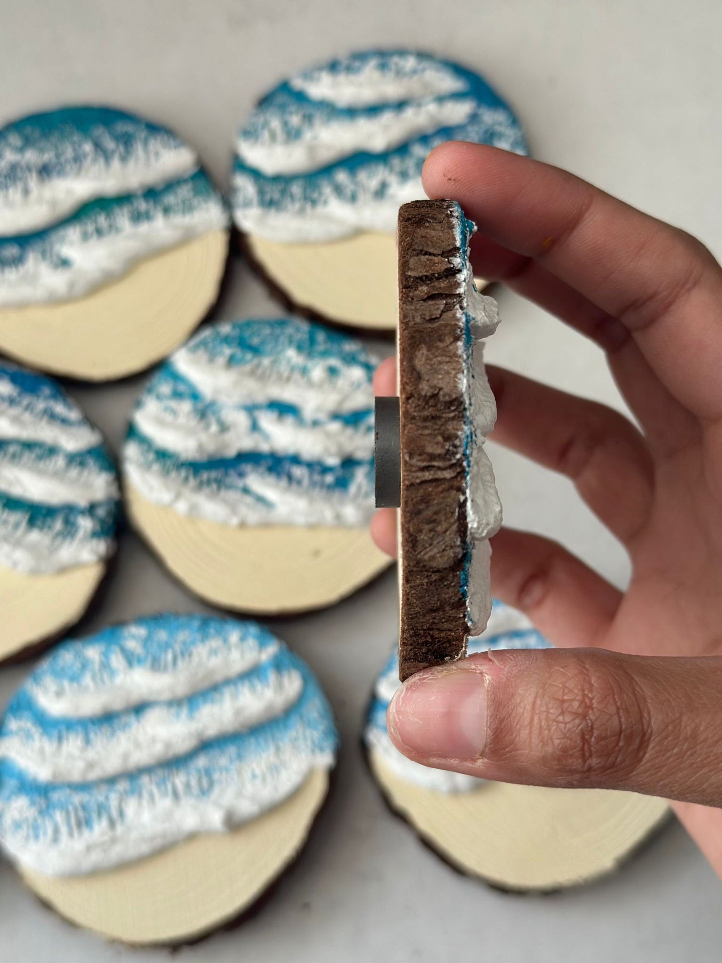 3D Tidal Waves (Fridge) Magnets