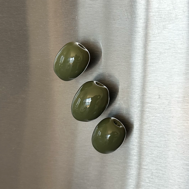 Pitted Olive Magnets (Set of 3)